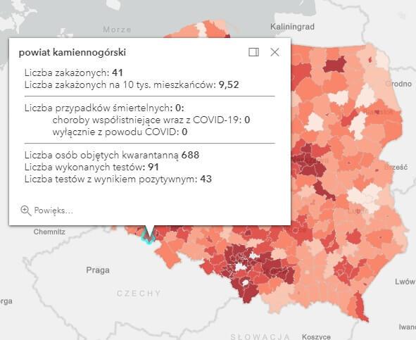 Koronawirus - statystyka - powiat kamiennogórski - 31.3.2021.
