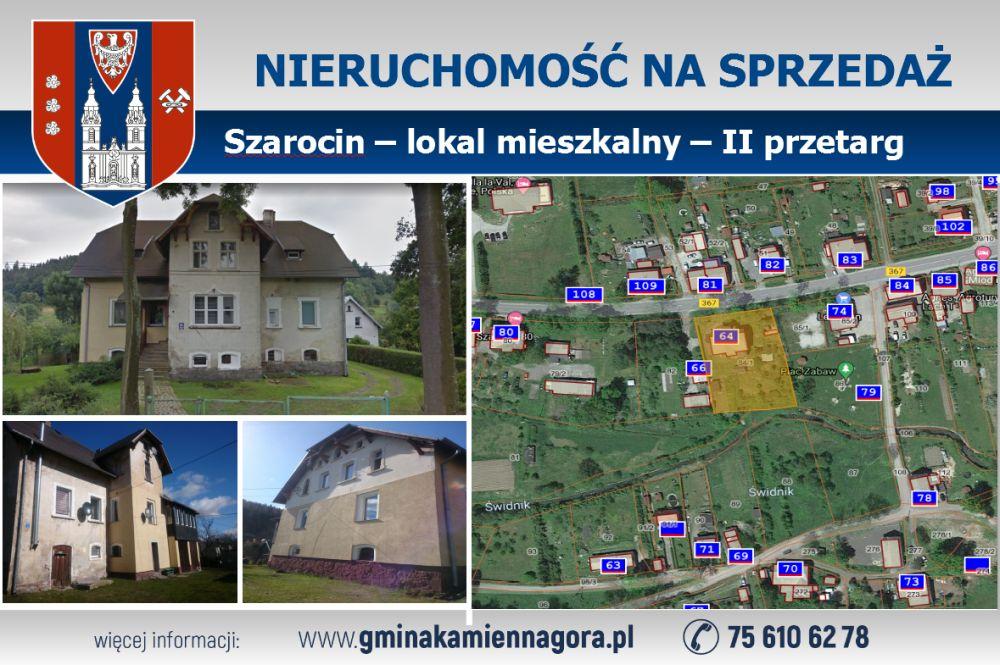 OGŁOSZENIE - działka Szarocin - II przetarg
