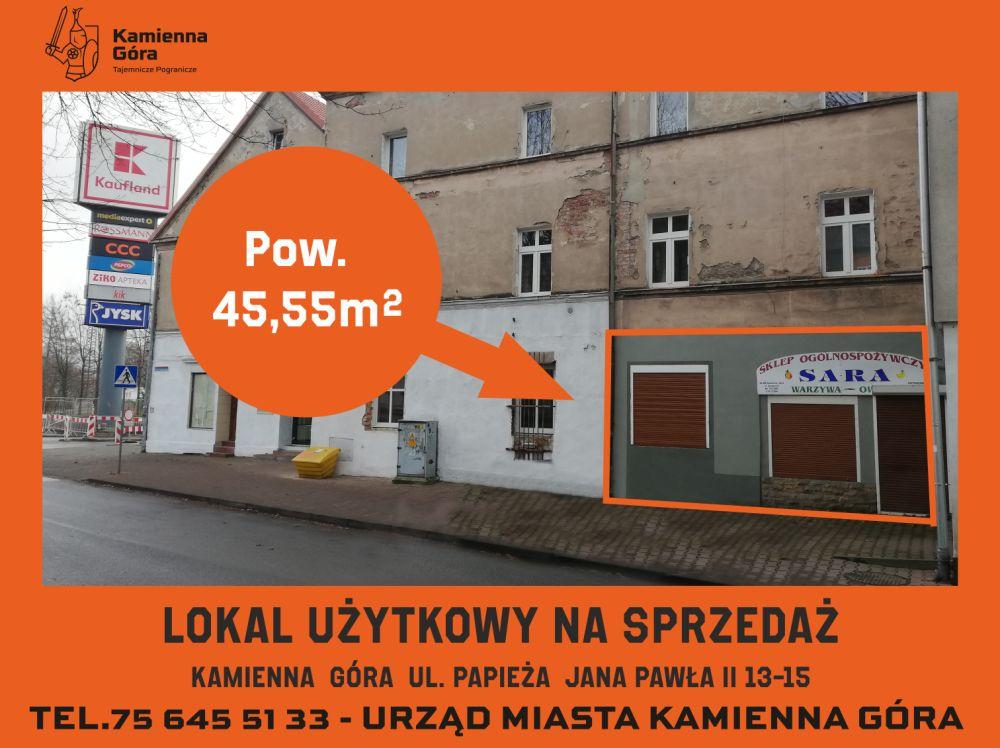 Kamienna Góra - lokal użytkowy ul. Papieża Jana Pawła II 13-15 - II przetarg