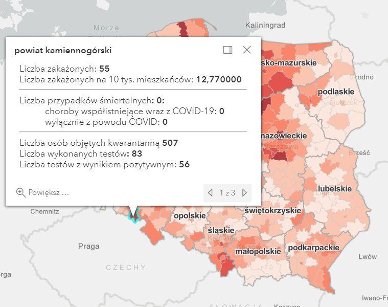 Koronawirus - statystyka - powiat kamiennogórski - 7.3.2021.