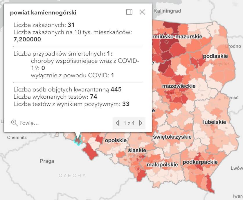 Koronawirus - statystyka - powiat kamiennogórski - 5.3.2021.
