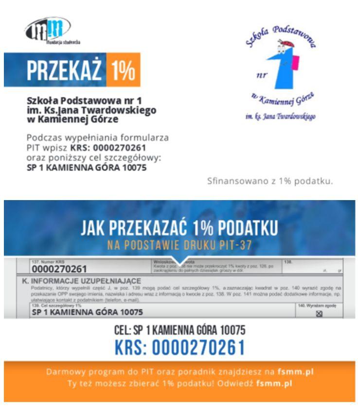 1% - Szkoła Podstawowa nr 1 w Kamiennej Górze