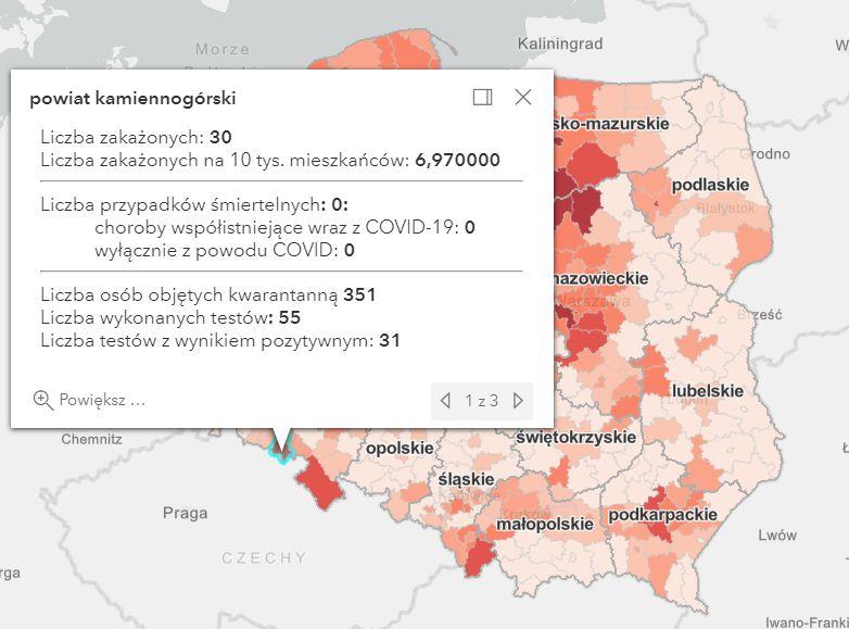 Koronawirus - statystyka - powiat kamiennogórski - 28.2.2021.