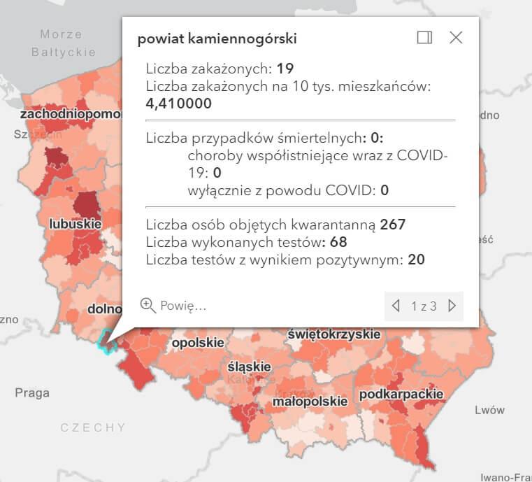 Koronawirus - statystyka - powiat kamiennogórski - 25.2.2021.