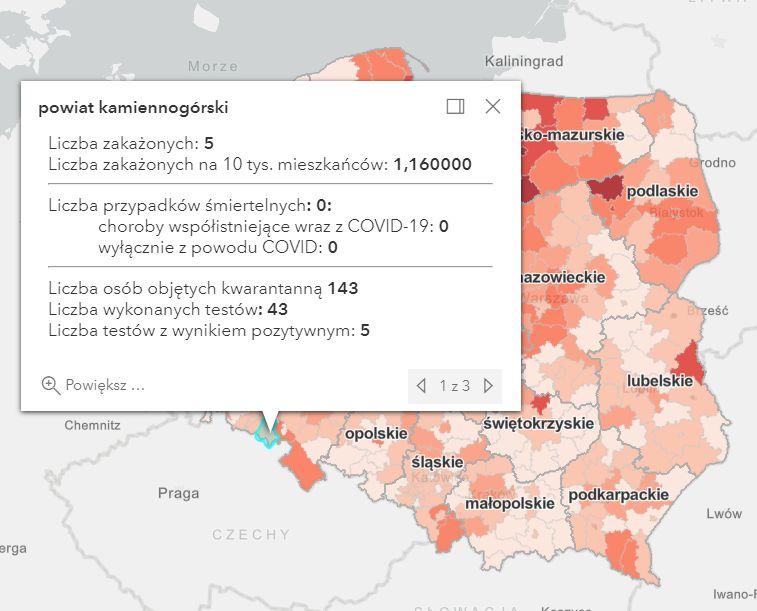 Koronawirus - statystyka - powiat kamiennogórski - 13.2.2021.