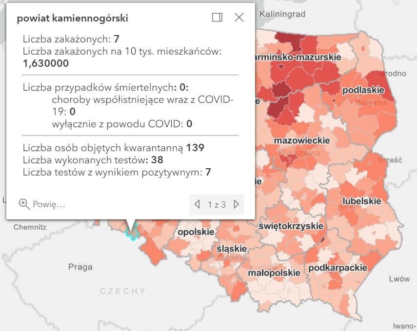 Koronawirus - statystyka - powiat kamiennogórski - 12.2.2021.