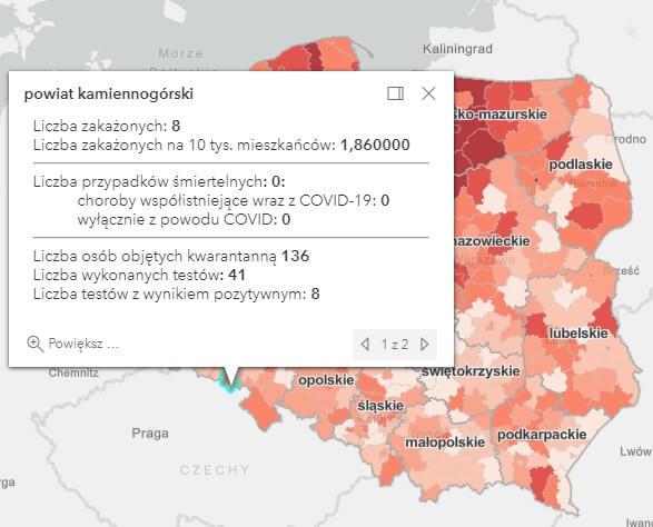 Koronawirus - statystyka - powiat kamiennogórski - 11.2.2021.
