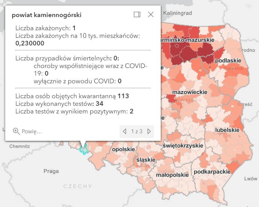 Koronawirus - statystyka - powiat kamiennogórski - 9.2.2021.