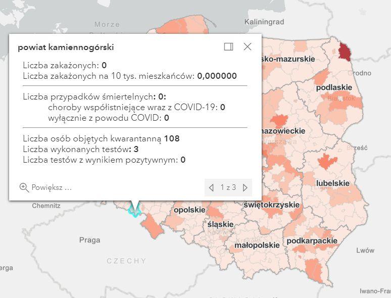 Koronawirus - statystyka - powiat kamiennogórski - 8.2.2021.