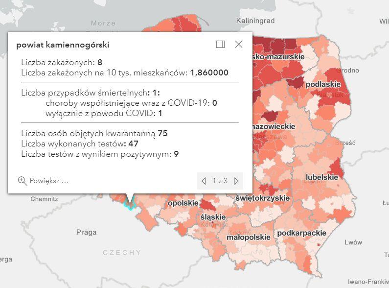 Koronawirus - statystyka - powiat kamiennogórski - 6.2.2021.