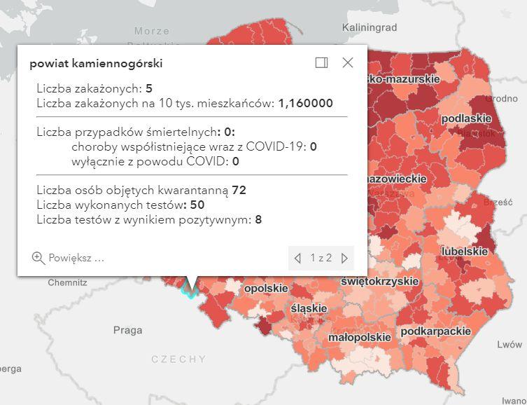 Koronawirus - statystyka - powiat kamiennogórski - 4.2.2021.