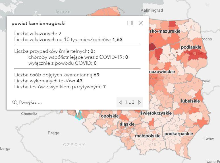 Koronawirus - statystyka - powiat kamiennogórski - 30.1.2021.