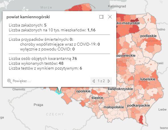Koronawirus - statystyka - powiat kamiennogórski - 28.1.2021.