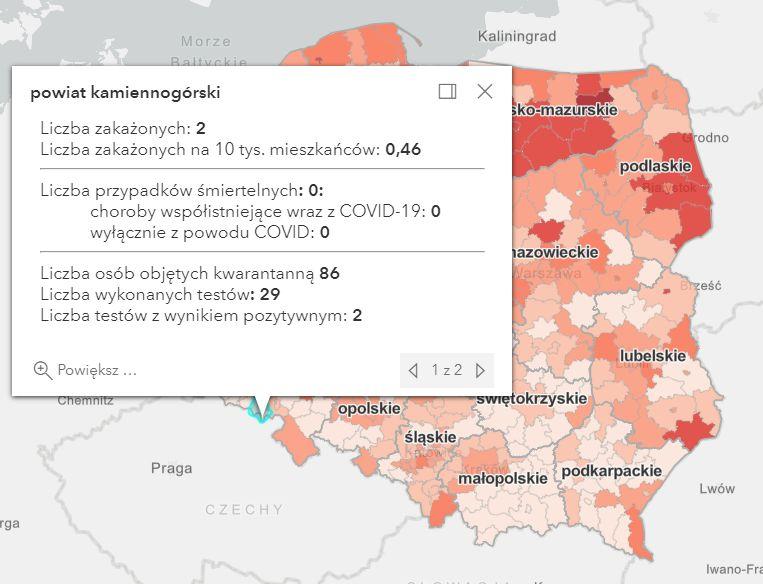Koronawirus - statystyka - powiat kamiennogórski - 27.1.2021.