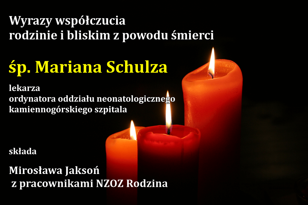 Kondolencje - śp. Marian Schulz 