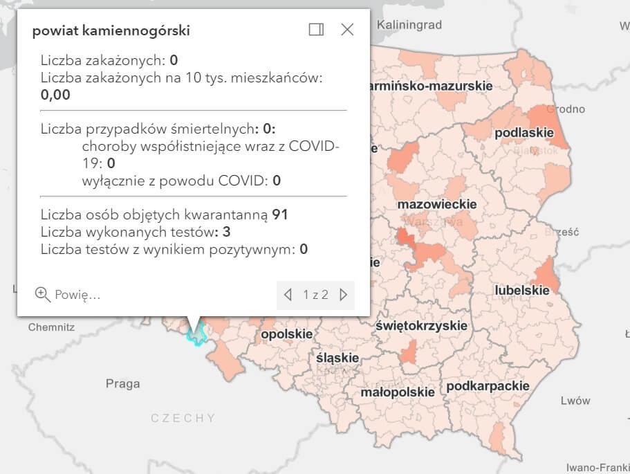 Koronawirus - statystyka - powiat kamiennogórski - 25.1.2021.