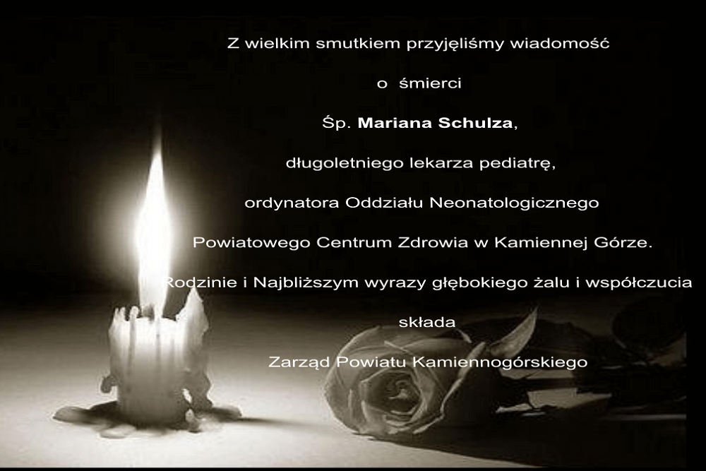 Kondolencje - śp. Marian Schulz 