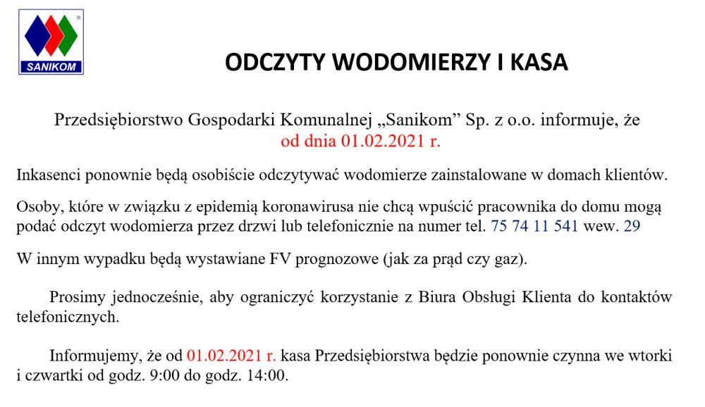 ODCZYTY WODOMIERZY I KASA
