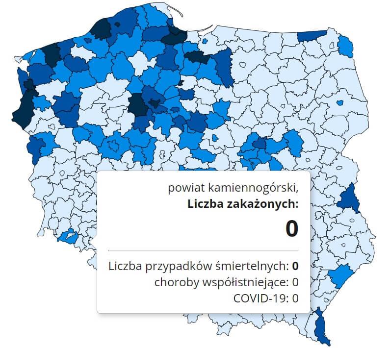 Koronawirus - statystyka - powiat kamiennogórski - 4.1.2021.