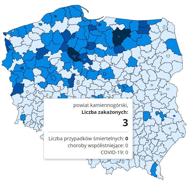 Koronawirus - statystyka - powiat kamiennogórski - 31.12.2020.