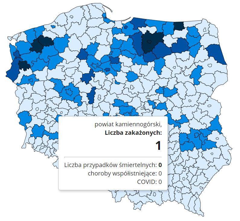 Koronawirus - statystyka - powiat kamiennogórski - 29.12.2020.