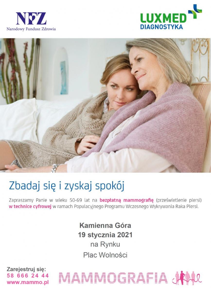 Kamienna Góra - badania mammograficzne 
