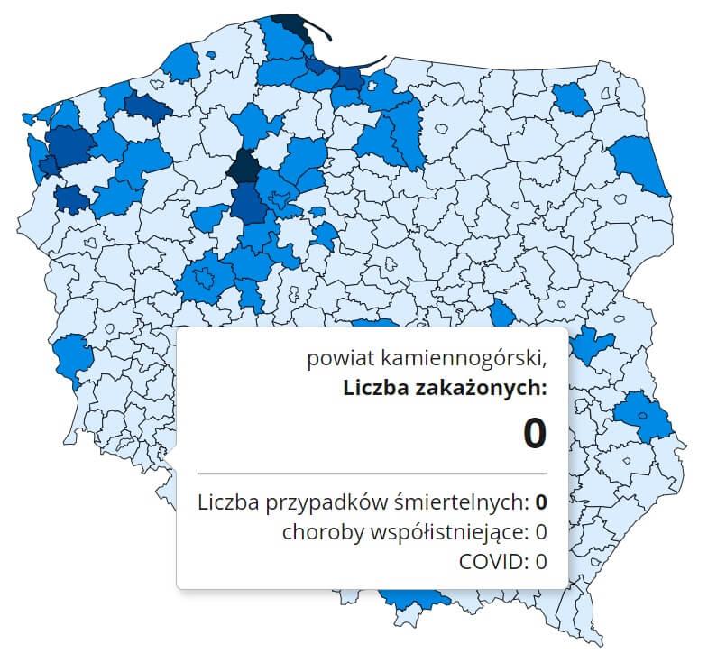 Koronawirus - statystyka - powiat kamiennogórski - 28.12.2020.