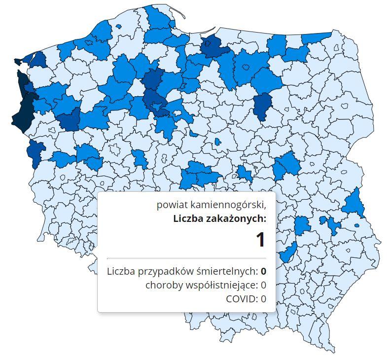 Koronawirus - statystyka - powiat kamiennogórski - 26.12.2020.