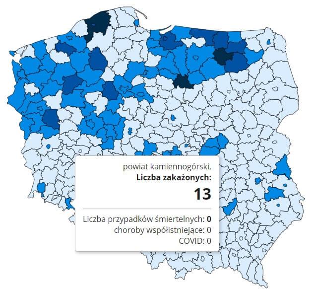 Koronawirus - statystyka - powiat kamiennogórski - 11.12.2020.
