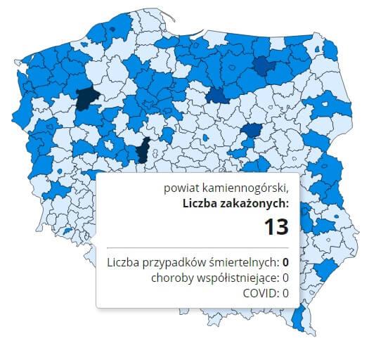 Koronawirus - statystyka - powiat kamiennogórski - 4.12.2020.