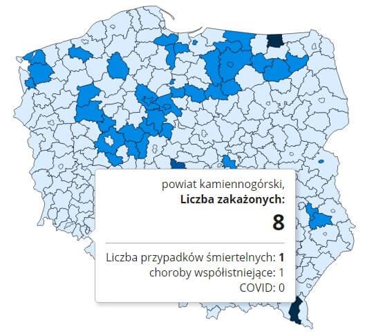 Koronawirus - statystyka - powiat kamiennogórski - 3.12.2020.