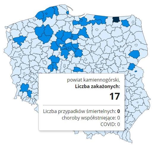Koronawirus - statystyka - powiat kamiennogórski - 2.12.2020.