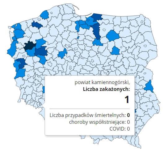 Koronawirus - statystyka - powiat kamiennogórski - 30.11.2020.