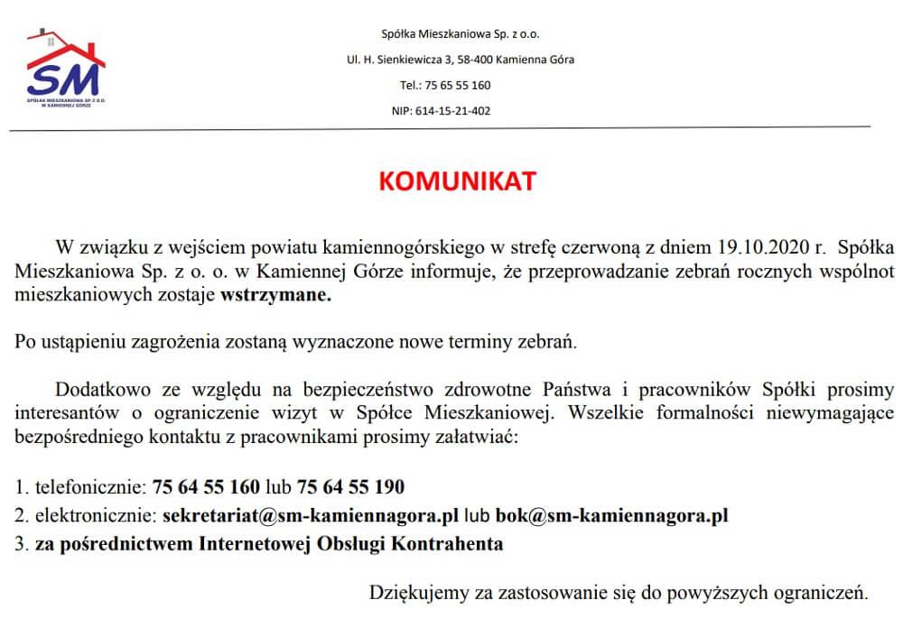Odwołane zebrania roczne
