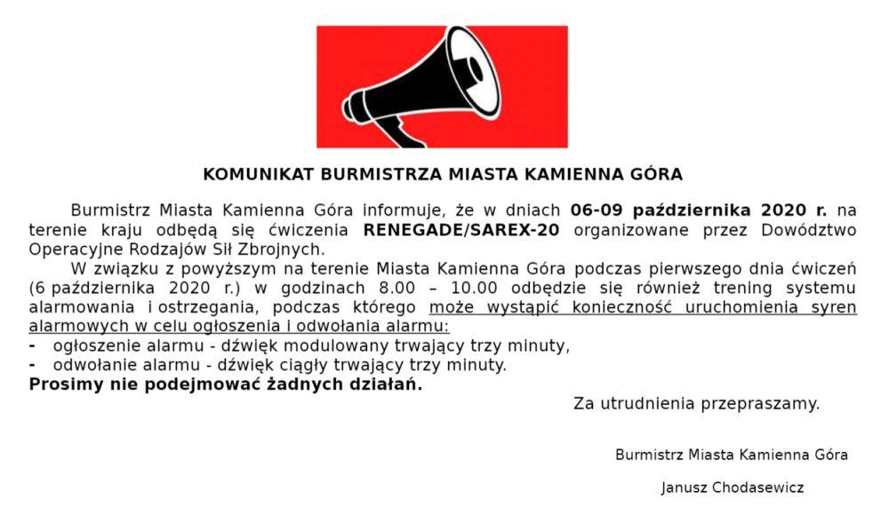 Komunikat burmistrza