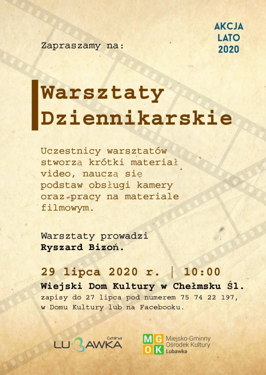 Warsztaty dziennikarskie WDK Chełmsko Śląskie- zapisy