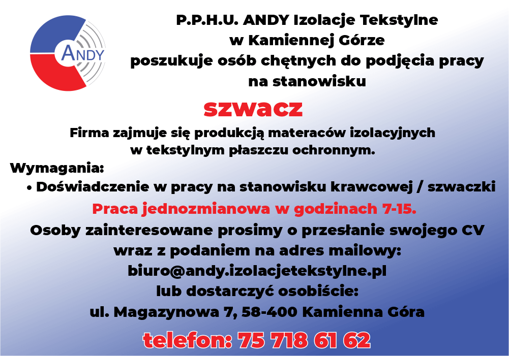 Oferta pracy - szwacz