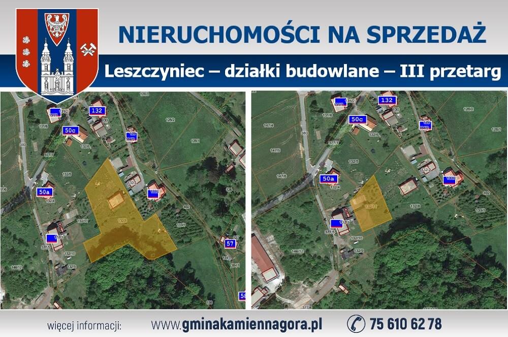 gmina Kamienna Góra - działki Leszczyniec - III przetarg ustny