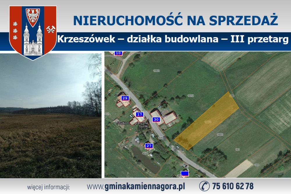 gmina Kamienna Góra - Krzeszówek działka 160/2 - III przetarg ustny