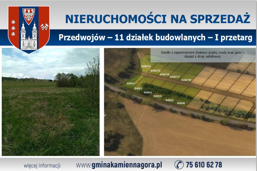 gmina Kamienna Góra - działki Przedwojów - I przetarg ustny
