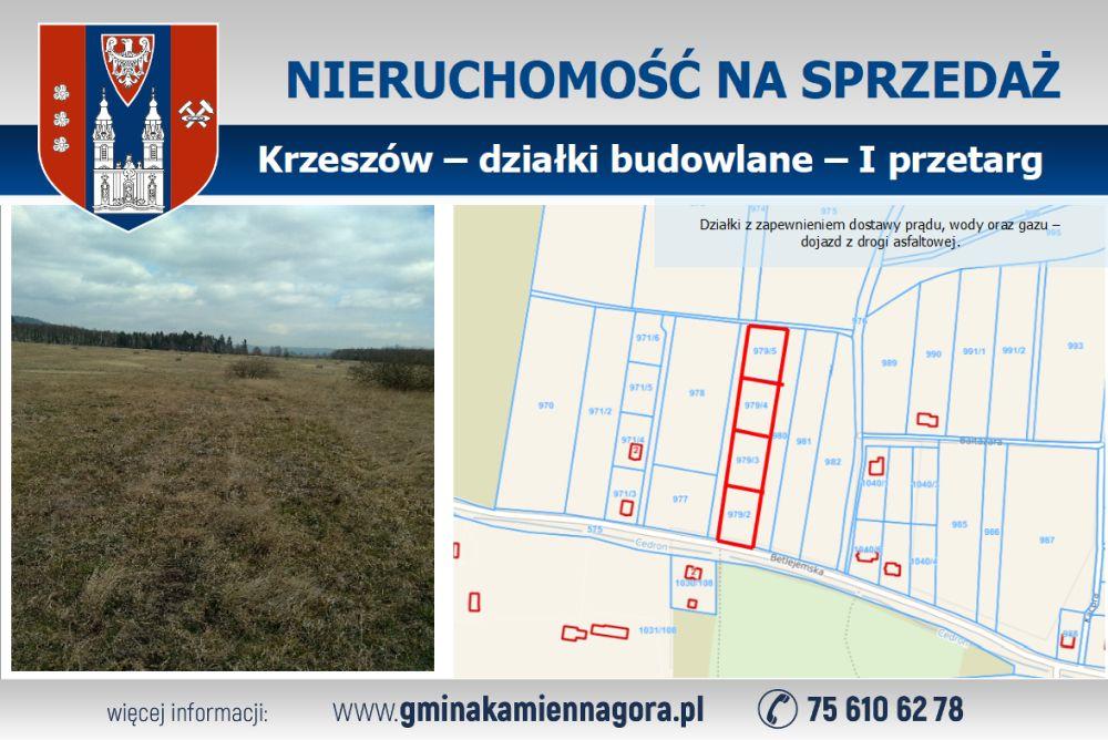 gmina Kamienna Góra - działki Krzeszów ul. Betlejemska - I przetarg