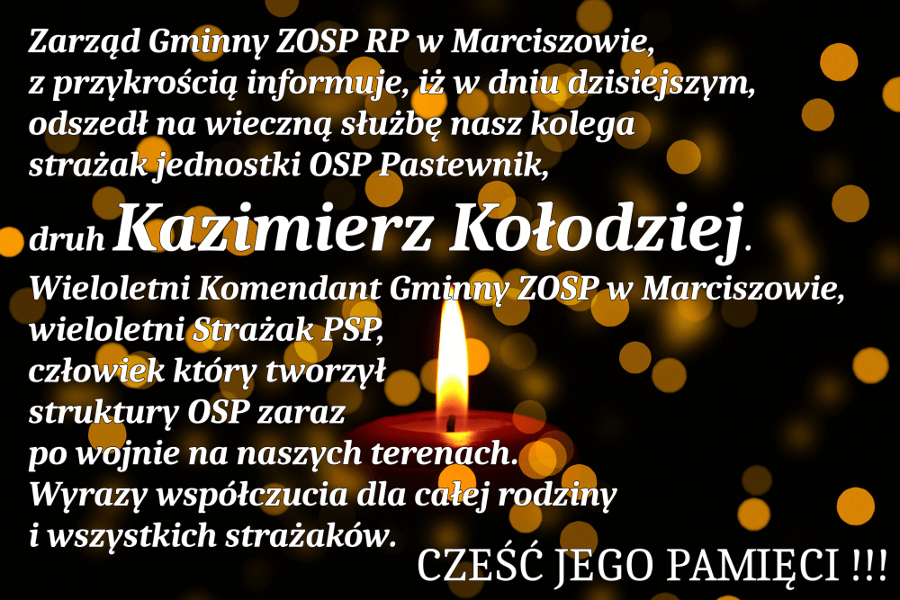 Kondolencje - śp. Kazimierz Kołodziej