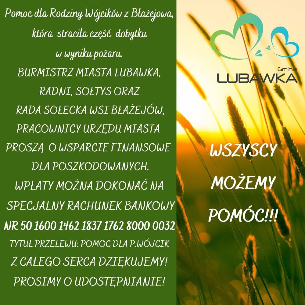 Pomoc dla Rodziny Wójcików z Błażejowa poszkodowanej w wyniku pożaru