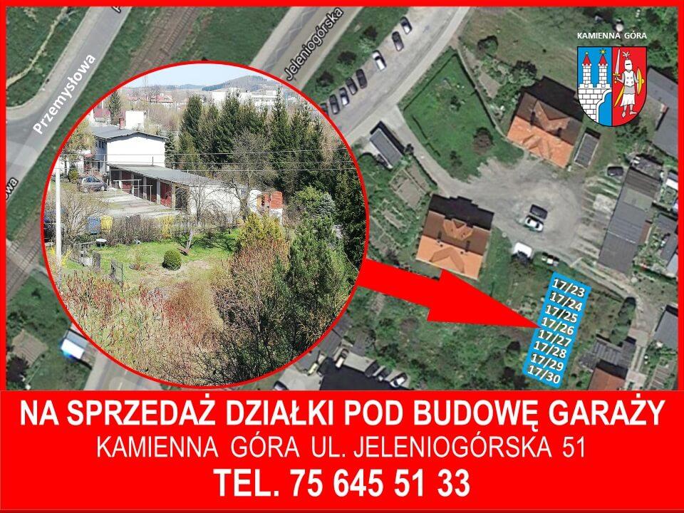Kamienna Góra - działki pod garaże, ul. Jeleniogórska - I przetarg