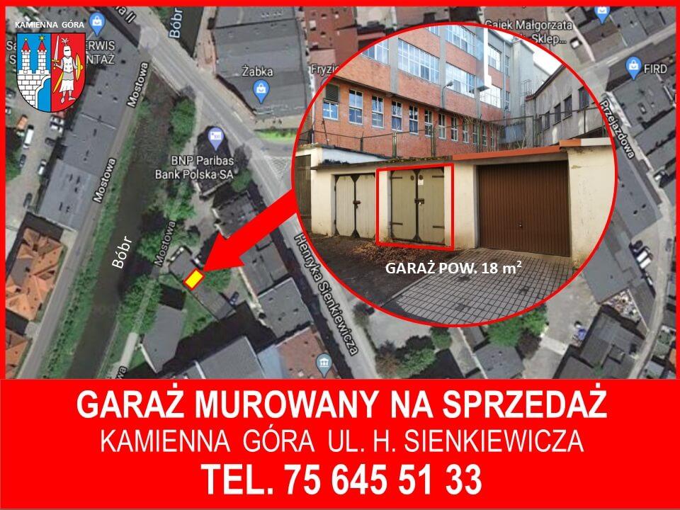 Kamienna Góra - I przetarg - garaż ul. Sienkiewicza
