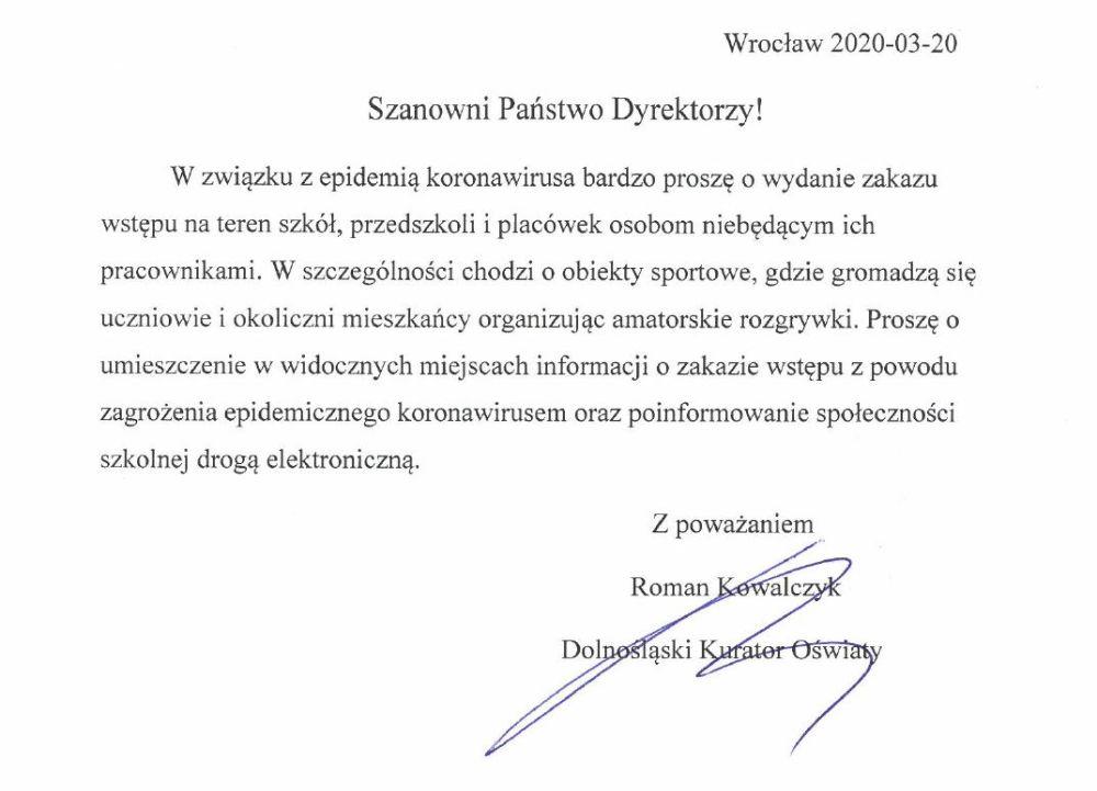 Prośba o zakaz wstępu
