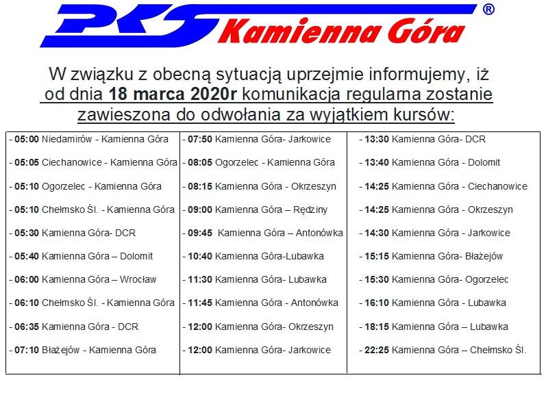 Ograniczona komunikacja autobusowa