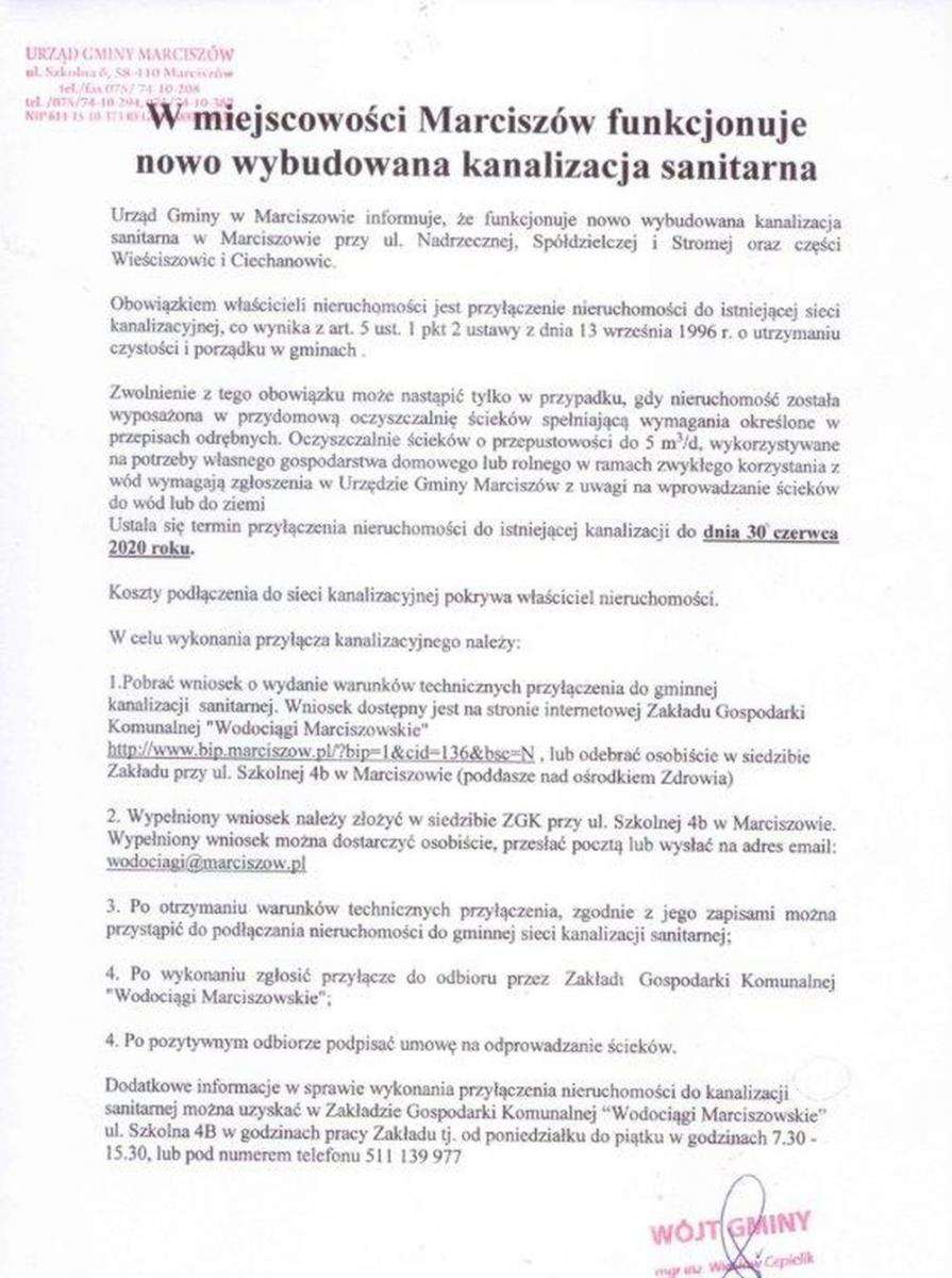 Marciszów - kanalizacja sanitarna