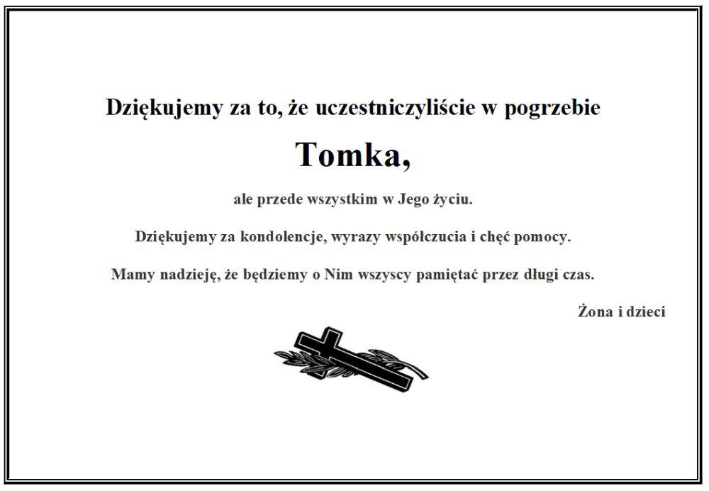 Podziękowanie