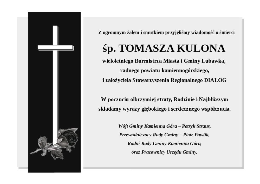 Kondolencje - T. Kulon